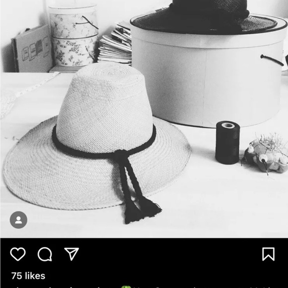 ALESSANDRA RIVERA STRAW HAT - NATURAL BLACK ROPE DETAIL CHIC DESIGNER - SMALL - Picture 7 of 9